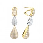 2.43 Cts. 18K Yellow Gold Diamond Teardrop Dangling Earrings